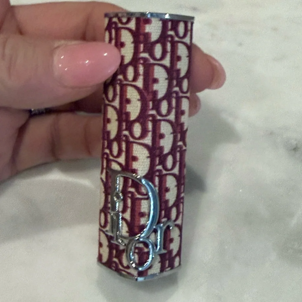 Dior Addict Collectors Signature Monogram Lipstick Case, Brick Red and Cream.
